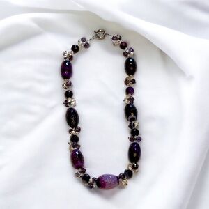 Purple Dragon Vein Agate Necklace